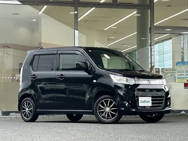 スズキ ワゴンＲ スティングレー X 福島県 2013(平25)年 8万km ブルーイッシュブラックパール3 登録時走行距離：79759Km/ワンオーナー/社外ディスプレイオーディオ/（AM/FM/AUX/USB/iPod/BT接続）/PUSHスタート/アイドリングストップ/純正フロアマット/HIDヘッドライト/オートライト/フォグランプ/スペアキー/電格ミラー/社外AW/取扱説明書/保証書