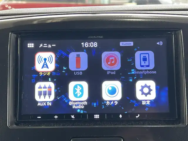 スズキ ワゴンＲ スティングレー X 福島県 2013(平25)年 8万km ブルーイッシュブラックパール3 登録時走行距離：79759Km/ワンオーナー/社外ディスプレイオーディオ/（AM/FM/AUX/USB/iPod/BT接続）/PUSHスタート/アイドリングストップ/純正フロアマット/HIDヘッドライト/オートライト/フォグランプ/スペアキー/電格ミラー/社外AW/取扱説明書/保証書