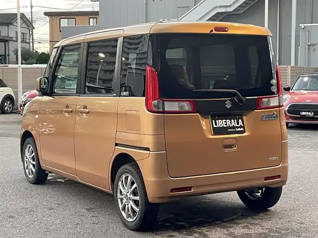 スズキ スペーシア X 栃木県 2013(平25)年 10.6万km キャンドルオレンジメタリック 社外ナビ（BT/ワンセグ/FM/AM)/片側パワースライドドア/アイドリングストップ/ステアリングスイッチ/プッシュスタート/後席サンシェード/パワーステアリング/パワーウィンドウ/スマートキー