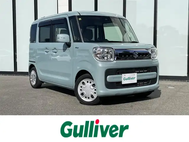 スズキ スペーシア HYBRID X 大阪府 2020(令2)年 2.5万km オフブルーM 社外メモリ－ナビ（strada）　/フルセグTV/CD/DVD/Bluetooth　/両側電動パワースライドドア　/追従型クルーズコントロール　/シートヒーター/ビルトインETC　/前後ドライブレコーダー　/純正フロアマット　/後方コーナーセンサー　