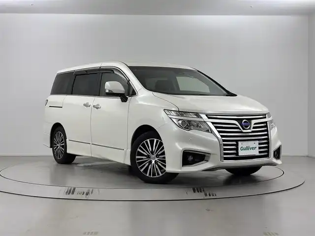 日産 エルグランド 250ハイウェイスターS 埼玉県 2019(平31)年 5.9万km ブリリアントホワイトパール 純正メモリーナビ/MJ118D-W/ Bluetooth/フルセグ/AUX/フリップダウンモニター（動作未確認）/両側パワースライドドア/ハーフレザーシート/ミラー型ドライブレコーダー/ETC/レーダークルーズコントロール/LEDヘッドライト/コーナーセンサー