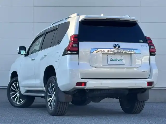 トヨタ ランドクルーザー プラド TZ－G 茨城県 2019(令1)年 5万km ホワイトパールクリスタルシャイン ワンオーナー/純正ナビ/　(AM/FM/CD/DVD/USB/Bluetooth/フルセグ)/全方位カメラ/前方ドライブレコーダー/クリアランスソナー/レーダークルーズコントロール/ETC2.0/LEDヘッドライト/レザーシート/シートベンチレーション/SoundWaveセキュリティシステム/ルーフレール/電動格納3列シート/純正アルミホイール/レーンキープアシスト/オートライト/W+サイドエアバック/カーテンエアバック/パワーステアリング/ワンオーナー/新車時保証書
