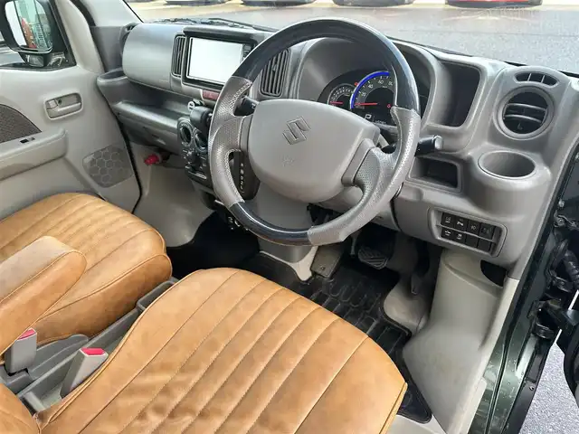 スズキ エブリイ JOINターボ 島根県 2020(令2)年 4.5万km クールカーキPM 登録時走行距離45080km/ワンオーナー/純正ナビ/Bluetooth/AM/FM/CD/DVD/フルセグテレビ/リモコンキー(スペアキー×1)/純正フロアマット/両側スライドドア/コーナーセンサー/レーンキープアシスト/横滑り防止装置/衝突被害軽減システム/運転席/助手席エアバッグ/社外12インチアルミホイール/レザー調シートカバー/ハロゲンライト/フォグランプ/ドアバイザー/禁煙車/取扱説明書/保証書