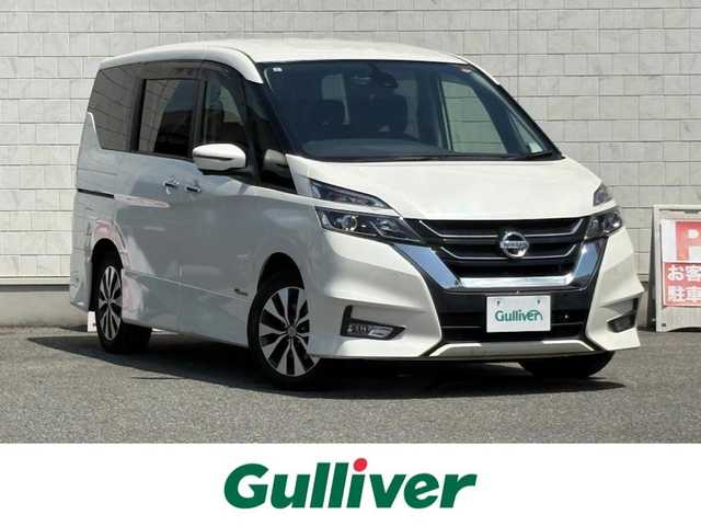 日産 セレナ ハイウェイスター Vセレクション 山口県 2017(平29)年 4.9万km ブリリアントホワイトパール 9型ナビ フルセグTV CD DVD BT BD/フリップダウンモニター/アラウンドビューモニター/プロパイロット/両側パワースライドドア/ナビ連動ドラレコ/2.0ETC/デジタルインナーミラー/パーキングアシスト/衝突被害軽減ブレーキ/LEDオートヘッドライト/フォグライト/コーナーセンサー/ステアリングリモコン/スマートキー/電動パーキングブレーキ/W サイド カーテン エアバッグ/禁煙車