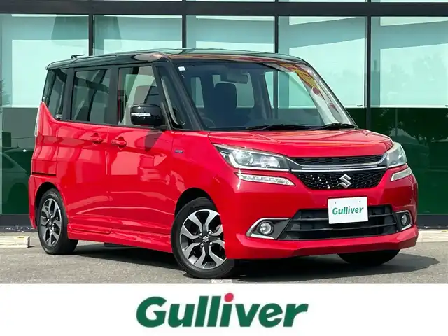 スズキ ソリオ バンディット HV MV Dカメラ ブレーキS 和歌山県 2016(平28)年 4.5万km ファーベントレッド/スーパーブラックパール 純正8インチナビ/フルセグTV/Bluetooth/CD/DVD/USB/バックカメラ/ETC/TVキャンセラー/デュアルカメラブレーキサポート/車線逸脱防止機能/クルーズコントロール/左側パワースライドドア/運転席シートヒーター/アイドリングストップ/ステアリングスイッチ/リアドアサンシェード/シートバックテーブル/LEDヘッドライト/フォグランプ/オートライト/純正15インチAW/プッシュスタート/スマートキー