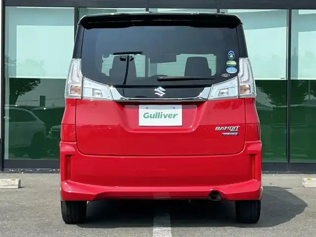 スズキ ソリオ バンディット HV MV Dカメラ ブレーキS 和歌山県 2016(平28)年 4.5万km ファーベントレッド/スーパーブラックパール 純正8インチナビ/フルセグTV/Bluetooth/CD/DVD/USB/バックカメラ/ETC/TVキャンセラー/デュアルカメラブレーキサポート/車線逸脱防止機能/クルーズコントロール/左側パワースライドドア/運転席シートヒーター/アイドリングストップ/ステアリングスイッチ/リアドアサンシェード/シートバックテーブル/LEDヘッドライト/フォグランプ/オートライト/純正15インチAW/プッシュスタート/スマートキー