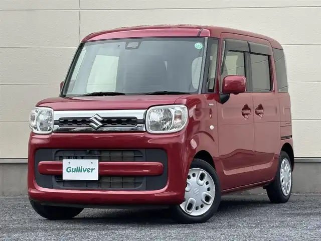 スズキ スペーシア HYBRID X 茨城県 2018(平30)年 3万km フェニックスレッドパール 純正８インチナビ/フルセグTV/Bluetooth接続/DVD再生機能/全方位カメラ/両側パワースライド/シートヒーター/アイドリングストップ/ヘッドアップディスプレイ/セーフティサポート/純正フロアマット/ETC/衝突軽減システム/スペアキー