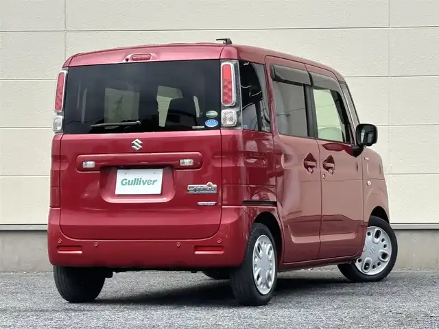 スズキ スペーシア HYBRID X 茨城県 2018(平30)年 3万km フェニックスレッドパール 純正８インチナビ/フルセグTV/Bluetooth接続/DVD再生機能/全方位カメラ/両側パワースライド/シートヒーター/アイドリングストップ/ヘッドアップディスプレイ/セーフティサポート/純正フロアマット/ETC/衝突軽減システム/スペアキー