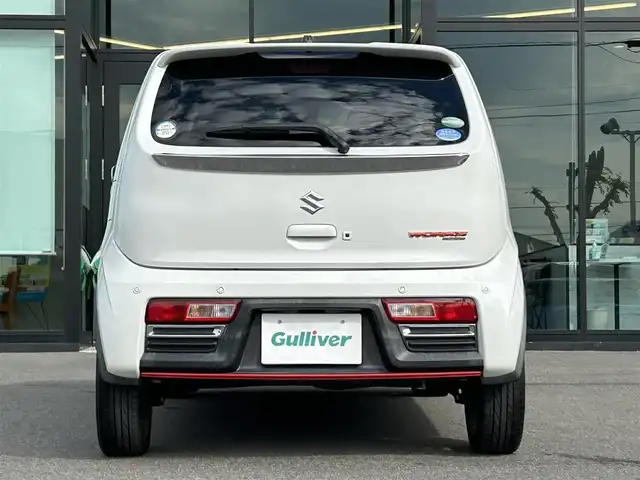 スズキ アルト ワークス 愛媛県 2019(令1)年 1.5万km ピュアホワイトP 社外7インチナビ（Bluetooth/フルセグTV/DVD再生）/前席純正レカロシート/ETC/純正エアロパーツ/パドルシフト/ステアリングスイッチ/社外フロアマット/純正アルミホイール/ウィンカーミラー/後方コーナーセンサー/フットイルミネーション/フォグランプ/スマートキー×2