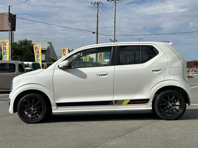 スズキ アルト ワークス 愛媛県 2019(令1)年 1.5万km ピュアホワイトP 社外7インチナビ（Bluetooth/フルセグTV/DVD再生）/前席純正レカロシート/ETC/純正エアロパーツ/パドルシフト/ステアリングスイッチ/社外フロアマット/純正アルミホイール/ウィンカーミラー/後方コーナーセンサー/フットイルミネーション/フォグランプ/スマートキー×2
