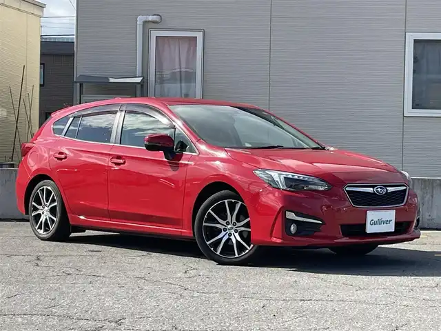 スバル インプレッサ スポーツ 2．0i－L アイサイト 青森県 2017(平29)年 3.7万km ピュアレッド ワンオーナー/4WD/アイサイト/社外ナビ/【AM/FM/CD/DVD/SD/BT】/フルセグTV/バックカメラ/クルーズコントロール/レーンキープアシスト/ブラインドスポットモニター/横滑り防止/コーナーセンサー/アイドリングストップ/パドルシフト/オートライト/フォグランプ/純正AWスタッドレスタイヤ取付/取扱説明書/保証書