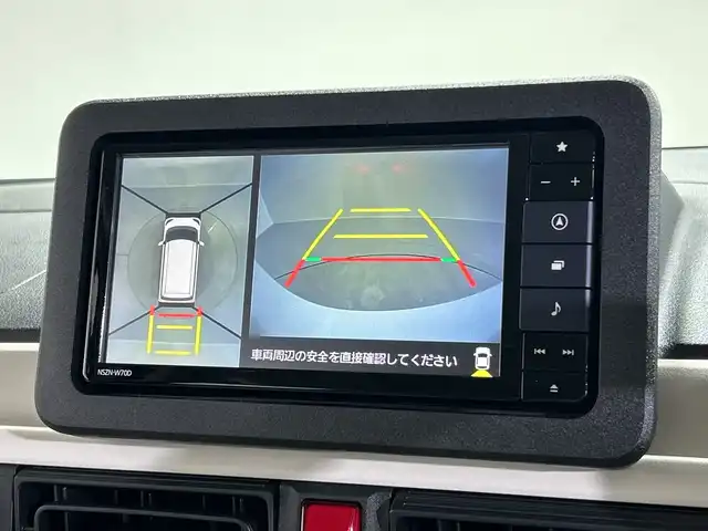 ダイハツ ムーヴ キャンバス ストライプス G 神奈川県 2025(令7)年 0.1千km シャイニングホワイトパール/サンドベージュメタリック 純正ナビ【NSZN-W70D】/AM　FM　フルセグ　DVD　CD　SD　Bluetoorh/全方位カメラ/スマートアシスト/ホッとドリンクホルダー/両側パワースライドドア/オートブレーキホールド/ステアリングリモコン/フロントベンチシート/フロントアームレスト/LEDヘッドライト/LEDフォグランプ/ISOFIX対応