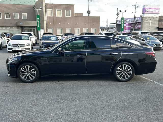 トヨタ クラウン ハイブリッド G 鳥取県 2018(平30)年 5.1万km ブラック セーフティパッケージ/トヨタセーフティセンス/メーカーナビ/・フルセグ/Bluetooth/CD/DVD/全方位モニター/デジタルインナーミラー/前後ドライブレコーダー/スマートキー/プッシュスタート/ビルトインETC2.0/ALLAUTOエアコン/レーダークルーズコントロール/ブラインドスポットモニター/パワーシート/シートヒーター/オートマチックハイビーム/LEDヘッドライト/オートライト/ヘッドアップディスプレイ/W&サイドエアバック/カーテンエアバック