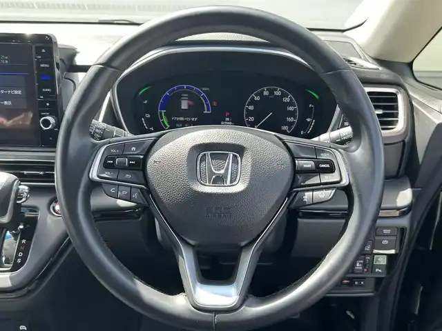 ホンダ オデッセイ ハイブリッド e:HEVアブソルート EX 茨城県 2022(令4)年 1.6万km プレミアムヴィーナスブラックP ワンオーナー/10インチ純正ナビ/全方位カメラ/両側パワースライドドア/LEDヘッドライト/BSM/ホンダセンシング/レーダークルーズコントロール/ハーフレザーシート/シートヒーター/パワーシート/パワーバックドア/純正フロアマット/ドアバイザー/スプッシュスタート/スマートキー×２/WAC/ビルドインETC/コーナーセンサー