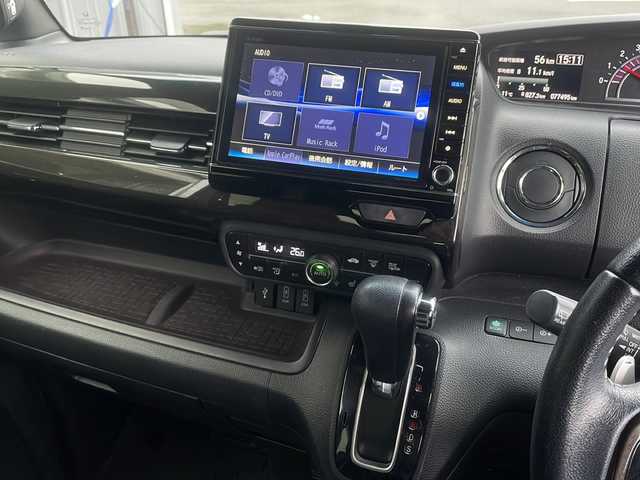 ホンダ Ｎ ＢＯＸ カスタム G L ターボ ホンダセンシング 青森県 2017(平29)年 7.8万km プレミアムベルベットパープル・パール ・4WD/・純正OPナビ/・バックカメラ/・フルセグ/CD/DVD/BT/・社外フリップダウンモニター/・両側パワースライドドア/・衝突軽減ブレーキ/・レーンキープアシスト/・追従型クルーズコントロール/・電子式パーキングブレーキ/・D＋N席シートヒーター/・オートマチックハイビーム/・パドルシフト/・純正ドライブレコーダー/・純正ETC/・社外AW冬タイヤ積込/・純正AW15インチ/・保証書・取説