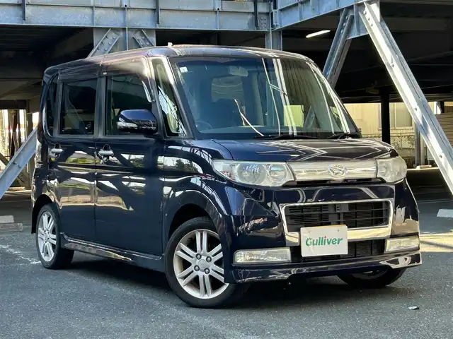 ダイハツ タント カスタム Vセレクションターボ 静岡県 2009(平21)年 9.1万km ミスティックブルーマイカアロワナ ウィンカーミラー/フォグランプ