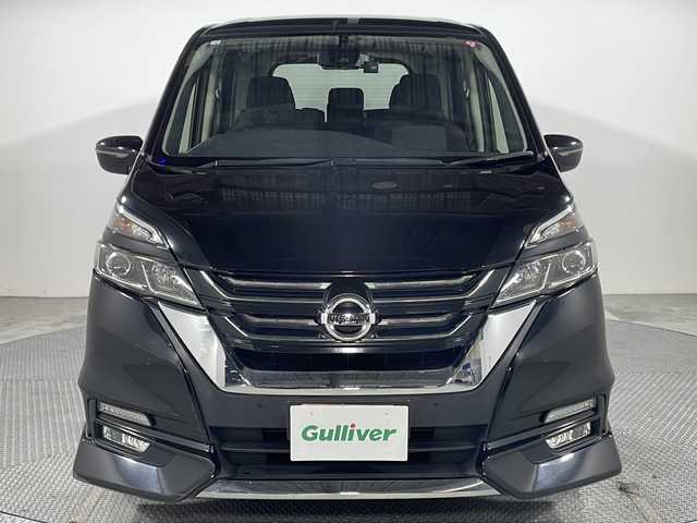 日産 セレナ ハイウェイスター プロパイロットED 広島県 2017(平29)年 5.4万km ダイヤモンドブラック 禁煙車/純正９型ナビ/ALPINE後席フリップダウンモニター/バックカメラ/フロントエアロ/両側パワースライドドア/レーダークルーズコントロール/ＥＴＣ/レーンキープ/衝突被害軽減/踏み間違い防止/コーナーセンサー/純正16インチアルミホイール(195/60/R16)/エアバッグ(運転席/助手席/サイド/カーテン)