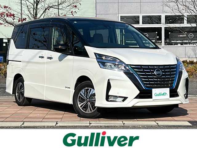 日産 セレナ e－パワー ハイウェイスター 福島県 2020(令2)年 1.1万km ブリリアントホワイトパール 2トーン ワンオーナー/純正ナビゲーション/バックカメラ/フルセグTV/両側スライドドア/クルーズコントロール/エマージェンシーブレーキ/車線逸脱警報（LDW）/車線逸脱防止支援（LDP）/後側方車両検知警報（BSW）/後側方衝突防止支援（BSI）/オートヘッドライト/フォグライト/ドアバイザー/フロアマット/クリアランスソナー/純正ナビ連動ドライブレコーダー/ETC