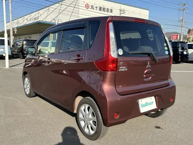 三菱 ｅＫワゴン G 岡山県 2013(平25)年 3.7万km チェリーブラウンパール 登録時走行距離36616km/ワンオーナー/バックカメラ/アイドリングストップ/ヘッドライトレベライザー/電動格納ミラー/プッシュスタート/スマートキー×2/純正フロアマット/14インチ純正AW/保証書/取扱説明書