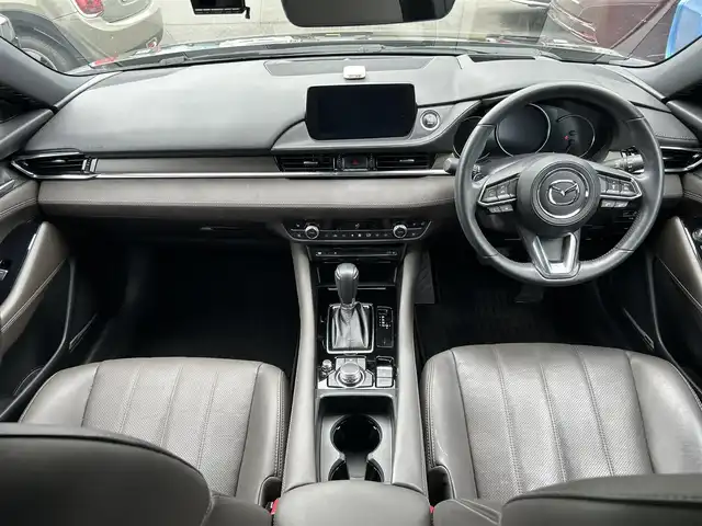 マツダ アテンザ セダン XD Lパッケージ 静岡県 2019(令1)年 5.8万km マシーングレープレミアムM i-ACTIVSENSE/純正SDナビ/　FM AM CD DVD Bluetooth AUX/フルセグTV/ETC/前後ドライブレコーダー/LEDオートヘッドライト/レーダークルーズコントロール/パワーシート(前席)/全席シートヒーター/シートベンチレーション/ヘッドアップディスプレイ/純正19インチアルミホイール/リアサンシェード/ワンオーナー/BOSEプレミアムサウンド/ブラウンレザーシート/アラウンドビューモニター