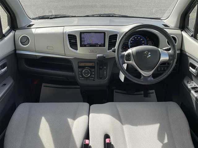 スズキ ワゴンＲ FZ 山形県 2014(平26)年 4.3万km ミステリアスバイオレットパール 4WD/社外メモリナビ【AVIC-RZ222】/（ワンセグCD/SD）/衝突軽減ブレーキ/アイドリングストップ/シートヒーター/革巻きステアリング/コーナーセンサー/ウィンカーミラー/フロアマット/ドアバイザー/スマートキー/プッシュスタート