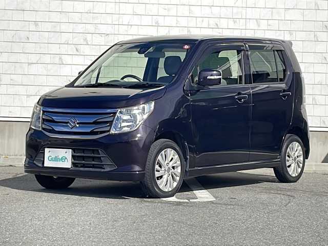 スズキ ワゴンＲ FZ 山形県 2014(平26)年 4.3万km ミステリアスバイオレットパール 4WD/社外メモリナビ【AVIC-RZ222】/（ワンセグCD/SD）/衝突軽減ブレーキ/アイドリングストップ/シートヒーター/革巻きステアリング/コーナーセンサー/ウィンカーミラー/フロアマット/ドアバイザー/スマートキー/プッシュスタート