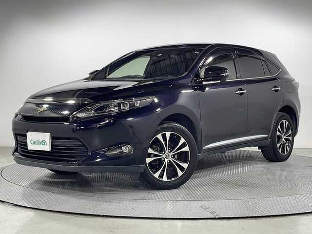 トヨタ ハリアー プレミアム スタイルモーヴ 広島県 2015(平27)年 3.8万km スパークリングブラックパールクリスタルシャイン 純正8型ナビ　/シートヒーター　/バックカメラ　/フルセグTV　/パワーシート　/クルーズコントロール　/オートハイビーム/衝突軽減ブレーキ　/レーンキープアシスト　/LEDヘッドランプ　/ドライブレコーダー　/ETC/純正18インチアルミホイール(235/55/R18)/エアバック（運転席/助手席/サイド/カーテン）