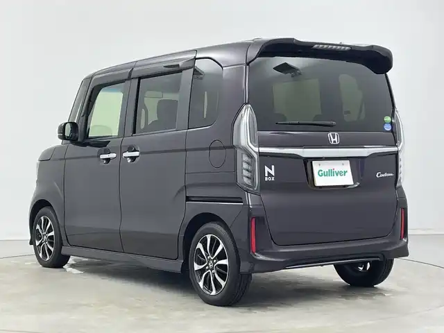 ホンダ Ｎ ＢＯＸ カスタム G EX 新潟県 2017(平29)年 6.5万km プレミアムベルベットパープル・パール ナビ装着スペシャルパッケージ/片側パワースライドドア/専用Gathers8型ナビ(CD/DVD/BT/SD/AM/FM/AppleCarPlay/AndroidAuto)/バックカメラ/革巻きステアリング/ステアリングスイッチ/ビルドインETC/前方ドライブレコーダー(CRV-220D)/前席シートヒーター/純正フロアマット/純正AW/ロールサンシェード/プッシュスタート/スマートキー