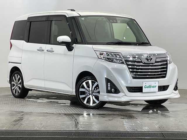 トヨタ ルーミー カスタムG－T 栃木県 2019(令1)年 5.1万km パールホワイトⅢ ワンオーナー/ターボ/SDナビ/（CD/DVD/Bluetooth/フルセグTV）/バックモニター/スマートアシスト/前後コーナーセンサー/ビルトインETC/両側パワースライドドア/前席シートヒーター/オートライト/LEDヘッドライト/横滑り防止装置/フォグランプ/スマートキー/プッシュスタート/アイドリングストップ/ステアリングスイッチ/革巻きステアリング/電動格納ミラー/純正アルミホイール/純正フロアマット