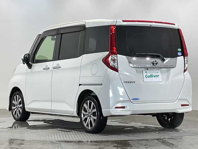 トヨタ ルーミー カスタムG－T 栃木県 2019(令1)年 5.1万km パールホワイトⅢ ワンオーナー/ターボ/SDナビ/（CD/DVD/Bluetooth/フルセグTV）/バックモニター/スマートアシスト/前後コーナーセンサー/ビルトインETC/両側パワースライドドア/前席シートヒーター/オートライト/LEDヘッドライト/横滑り防止装置/フォグランプ/スマートキー/プッシュスタート/アイドリングストップ/ステアリングスイッチ/革巻きステアリング/電動格納ミラー/純正アルミホイール/純正フロアマット