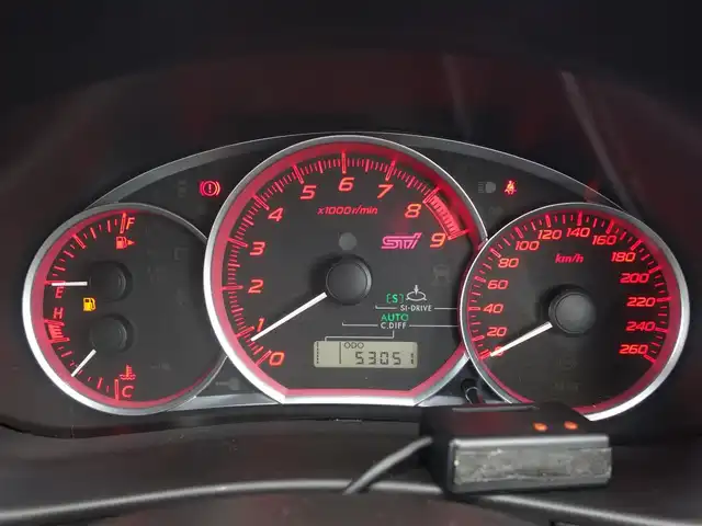 スバル インプレッサ ＷＲＸ STi 山形県 2011(平23)年 5.3万km プラズマブルーシリカ 4WD/6MT/HDDナビ/　　【CD DVD BT フルセグ USB AM/FM】/HIDヘッドライト/ハーフレザーシート/パワーシート/18インチアルミホイール/ターボ/電動格納ウィンカーミラー/フォグランプ/純正フロアマット/ドアバイザ―/スマートキー×2/ETC