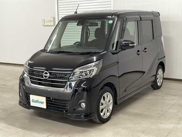 日産 デイズ ルークス ハイウェイスター Xターボ 熊本県 2019(平31)年 6万km ブラック 純正メモリーナビ（ＤＶＤ/ＣＤ/ＢＴ/フルセグ）/全周囲カメラ/ＥＴＣ/前方ドライブレコーダー/アイドリングストップ/衝突被害軽減システム/レーンキープアシスト/ステアリングリモコン/コーナーセンサー/左側パワースライドドア/純正１４inアルミホイール/オートライト/ＬＥＤライト/ウィンカーミラー/電動格納ミラー/スマートキー/プッシュスタート/横滑り防止装置/ドアバイザー/フロアマット/スマートスペアキー有