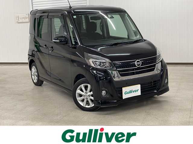 日産 デイズ ルークス ハイウェイスター Xターボ 熊本県 2019(平31)年 6万km ブラック 純正メモリーナビ（ＤＶＤ/ＣＤ/ＢＴ/フルセグ）/全周囲カメラ/ＥＴＣ/前方ドライブレコーダー/アイドリングストップ/衝突被害軽減システム/レーンキープアシスト/ステアリングリモコン/コーナーセンサー/左側パワースライドドア/純正１４inアルミホイール/オートライト/ＬＥＤライト/ウィンカーミラー/電動格納ミラー/スマートキー/プッシュスタート/横滑り防止装置/ドアバイザー/フロアマット/スマートスペアキー有