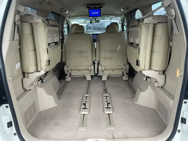 トヨタ アルファードハイブリット X 長野県 2012(平24)年 10.9万km ゴールドパールクリスタルシャイン ALPINEナビ/ALPINEフリップダウンモニター/ＣＤ・ＤＶＤ再生/Bluetooth Audio/バックカメラ/両側パワースライドドア/スマートキー/プッシュスタート/HIDライト/オートライト/革調シートカバー/前後ドライブレコーダー/ETC/コーナーセンサー/クルーズコントロール