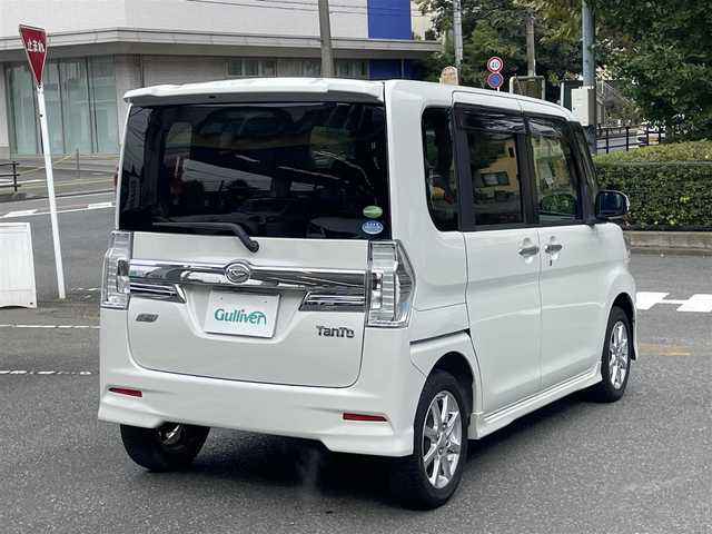 ダイハツ タント カスタム X SA 宮城県 2013(平25)年 6万km パールホワイトⅢ スマートアシスト/アイドリングストップ/パワースライドドア(助手席側)/LEDヘッドライト/オートライト/純正メモリナビ/CD/ワンセグ/バックカメラ/ETC車載器/スマートキー