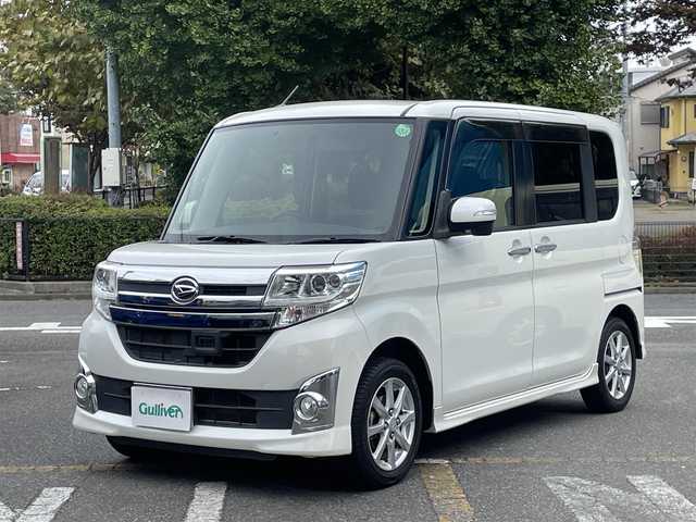 ダイハツ タント カスタム X SA 宮城県 2013(平25)年 6万km パールホワイトⅢ スマートアシスト/アイドリングストップ/パワースライドドア(助手席側)/LEDヘッドライト/オートライト/純正メモリナビ/CD/ワンセグ/バックカメラ/ETC車載器/スマートキー