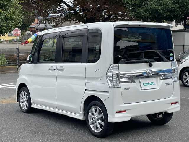 ダイハツ タント カスタム X SA 宮城県 2013(平25)年 6万km パールホワイトⅢ スマートアシスト/アイドリングストップ/パワースライドドア(助手席側)/LEDヘッドライト/オートライト/純正メモリナビ/CD/ワンセグ/バックカメラ/ETC車載器/スマートキー