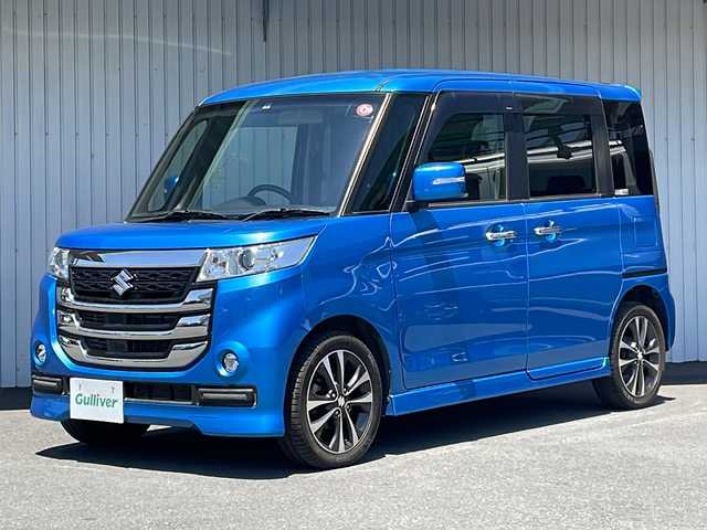 スズキ スペーシア カスタム Z ターボ 長野県 2017(平29)年 7.1万km ブリスクブルーM ワンオーナー/パイオニア８インチナビフルセグTV/（AVIC-RL900）/バックカメラ/左側パワースライドドア/シートヒーター/純正マット/クルーズコントロール/保証書/取説