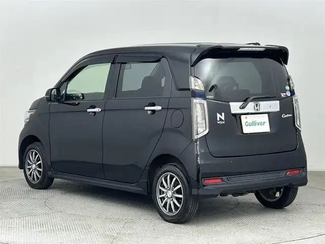 ホンダ Ｎ ＷＧＮ カスタム G 道央・札幌 2014(平26)年 5.3万km スマートブラック ・4WD/・ギャザーズナビ/　CD/DVD/SD/BT/ワンセグ/・バックカメラ/・ETC/・前後ドライブレコーダー/・ステアリングスイッチ/・LEDヘッドライト/・フォグライト/・オートライト/・プッシュスタート/・スマートキー/・純正エンジンスターター/・純正AW/・社外AW付冬タイヤ積込(155/65/R14)