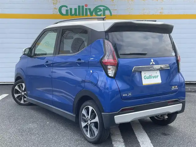三菱 ｅＫクロス T 埼玉県 2019(平31)年 10.9万km ライトニングブルーマイカ/スターリングシルバーメタリック 社外ナビ/ブルートゥース/前後クリアランスソナー/スマートキー/プッシュスタート/純正アルミ/シートヒーター