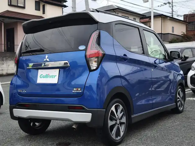 三菱 ｅＫクロス T 熊本県 2019(平31)年 10.9万km ライトニングブルーマイカ/スターリングシルバーメタリック 社外ナビ（MDV-Z702）/【フルセグTV/Bluetooth/CD/DVD】/衝突軽減ブレーキ/コーナーセンサー/車線逸脱警報/オートLEDライト/プッシュスタート/スマートキー/ウィンカーミラー/前席シートヒーター/革巻きステアリング/ステアリングスイッチ/純正１５インチAW/ETC/横滑り防止装置/ABS/社外フロアマット/保証書/取扱説明書/スペアキー