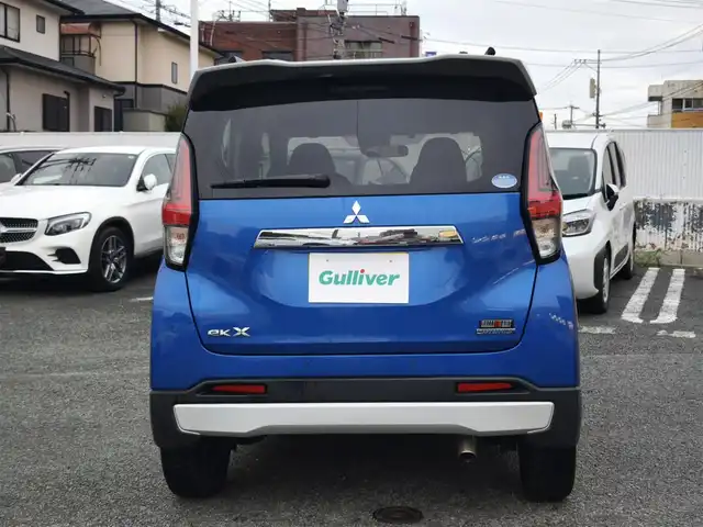 三菱 ｅＫクロス T 熊本県 2019(平31)年 10.9万km ライトニングブルーマイカ/スターリングシルバーメタリック 社外ナビ（MDV-Z702）/【フルセグTV/Bluetooth/CD/DVD】/衝突軽減ブレーキ/コーナーセンサー/車線逸脱警報/オートLEDライト/プッシュスタート/スマートキー/ウィンカーミラー/前席シートヒーター/革巻きステアリング/ステアリングスイッチ/純正１５インチAW/ETC/横滑り防止装置/ABS/社外フロアマット/保証書/取扱説明書/スペアキー