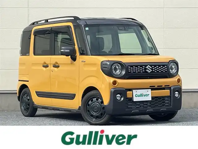 スズキ スペーシア ギア HYBRID XZターボ 茨城県 2019(平31)年 3.9万km アクティブイエロー/ガンメタリック2トーン 純正ディーラーOPナビ/　(AM/FM/SD/DVD/Bluetooth)/フルセグ/全方位カメラ/ETC/ドライブレコーダー/両側パワースライドドア/USB入力端子/ルーフレール/スマートキー/シートヒーター/クルーズコントロール/後方コーナーセンサー/レーンキープアシスト/横滑り防止機能/LEDヘッドライト/オートライト/純正アルミホイール/純正フロアマット