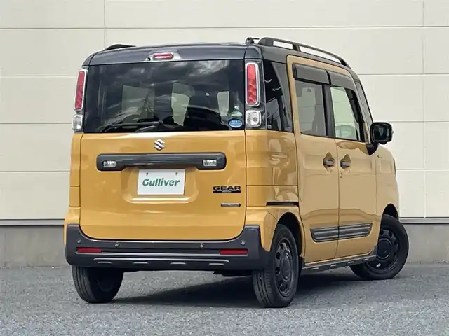 スズキ スペーシア ギア HYBRID XZターボ 茨城県 2019(平31)年 3.9万km アクティブイエロー/ガンメタリック2トーン 純正ディーラーOPナビ/　(AM/FM/SD/DVD/Bluetooth)/フルセグ/全方位カメラ/ETC/ドライブレコーダー/両側パワースライドドア/USB入力端子/ルーフレール/スマートキー/シートヒーター/クルーズコントロール/後方コーナーセンサー/レーンキープアシスト/横滑り防止機能/LEDヘッドライト/オートライト/純正アルミホイール/純正フロアマット