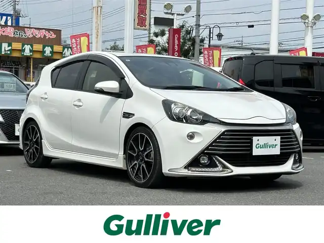 トヨタ アクア G G’s 群馬県 2016(平28)年 7.1万km ライムホワイトパールクリスタルシャイン スマートエントリーパッケージ/純正SDナビ/CD・DVD・SD・USB/Bluetooth・フルセグTV/TVキット/Ｇ＇Ｓホイール/Ｇ＇Ｓエアロ/G’Sフロアマット/クルーズコントロール/レーンキープアシスト/オートライト/オートマチックハイビーム/横滑り防止装置/アイドリングストップ/LEDヘッドライト/LEDフォグ/プッシュスタート/スペアキー
