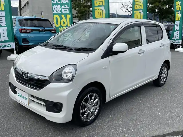ダイハツ ミラ イース Xf SA 長野県 2014(平26)年 2.1万km パールホワイトⅢ 純正ナビ（FM/AM、CD）/バックカメラ/ワンセグテレビ/横滑り防止装置/盗難防止装置/ダブルエアバック/衝突軽減システム/ハロゲンヘッドライト/ABS/純正サマータイヤ積み込み/社外１４AW/保証書、取扱説明書、記録簿/ワンオーナー/リモコンキー