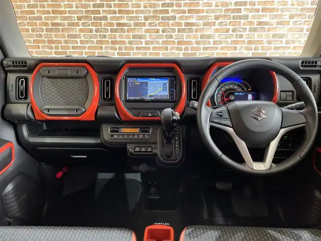 スズキ ハスラー HYBRID X 岩手県 2020(令2)年 1.9万km バーミリオンオレンジ/ガンメタリック2トーン ワンオーナー/４WD/スズキセーフティサポート/デュアルカメラブレーキサポート/車線逸脱警報/誤発進抑制機能/標識認識機能/後退時ブレーキアシスト/ハイビームアシスト/リヤパーキングセンサー/ヒルディセントコントロール/グリップコントロール/スノーモード/横滑り防止装置/アイドリングストップ/KENWOODナビ/（CD/DVD/フルセグ/SD/Bluetooth）/ステアリングスイッチ/バックカメラ/ドライブレコーダー/LEDヘッドライト/LEDフォグランプ/純正15インチアルミホイール