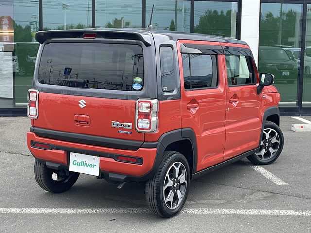 スズキ ハスラー HYBRID X 道東・釧路十勝 2020(令2)年 1.9万km バーミリオンオレンジ/ガンメタリック2トーン ・ワンオーナー/・４WD/・KENWOODナビ/（CD/DVD/フルセグ/SD/Bluetooth）/・バックカメラ/・ドライブレコーダー/・スズキセーフティサポート/・デュアルカメラブレーキサポート/・車線逸脱警報/・誤発進抑制機能/・標識認識機能/・後退時ブレーキアシスト/・ハイビームアシスト/・リヤパーキングセンサー/・ヒルディセントコントロール/・グリップコントロール/・スノーモード/・横滑り防止装置/・アイドリングストップ/・ステアリングスイッチ/・LEDヘッドライト/・LEDフォグランプ/・純正15インチアルミホイール