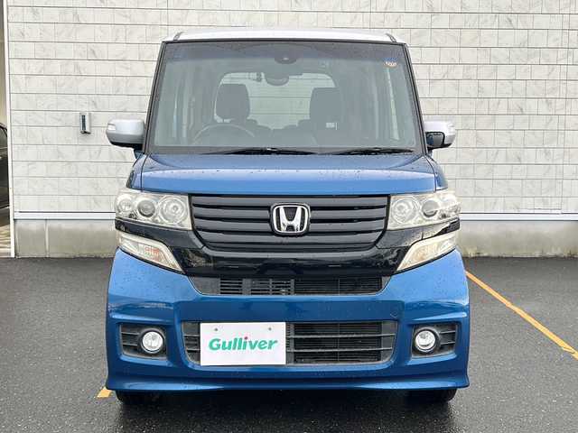 ホンダ Ｎ ＢＯＸ ターボ SSパッケージ 茨城県 2015(平27)年 8万km プレミアムダイナミックブルーパール 社外SDナビ　BT/CD/DVD/ワンセグ/バックカメラ/両側パワースライドドア/クルコン/パドルシフト/HIDオートライト/前後ドライブレコーダー/純正15インチアルミホイール/スマートキー/ETC