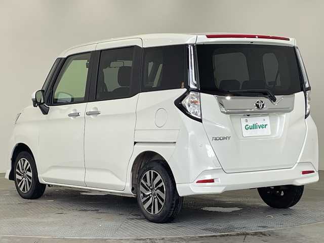 トヨタ ルーミー カスタムG 栃木県 2022(令4)年 1.9万km パールホワイトⅢ メモリーナビ/（CD/DVD/フルセグTV/Bluetooth/USB/HDMI）/バックカメラ/全方位カメラ/スマートアシスト/コーナーセンサー/ビルトインETC/前後ドライブレコーダー/両側パワースライドドア/禁煙車/オートライト/LEDヘッドライト/横滑り防止装置/フォグランプ/スマートキー/プッシュスタート/アイドリングストップ/ステアリングスイッチ/電動格納ミラー/純正アルミホイール